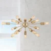 Possini Euro Design Hemingson Gold Large Chandelier 33" Wide Modern Sputnik 12-Light LED Fixture For Dining Room House Foyer Kitchen Island Entryway