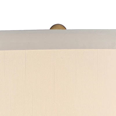 Possini Euro Design Karen Modern Table Lamp 36" Tall Dark Gold Glass Off White Fabric Drum Shade For Bedroom Living Room Bedside Nightstand Office 2 Possini Euro Design Karen Modern Table Lamp 36" Tall Dark Gold Glass Off White Fabric Drum Shade For Bedroom Living Room Bedside Nightstand Office - Image 2