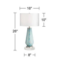 Possini Euro Design Jaime Coastal Table Lamp With Round White Marble Riser 26" High Blue Gray Drum Shade For Bedroom Living Room Office House Home 11 Possini Euro Design Jaime Coastal Table Lamp With Round White Marble Riser 26" High Blue Gray Drum Shade For Bedroom Living Room Office House Home -Possini Euro Design Sales Store GUEST 7f0689f3 b5d7 4edd 81d7 3115e539944f