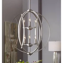 Possini Euro Design Spherical Brushed Nickel Large Chandelier 24" Wide Modern 6-Light Fixture For Dining Room House Foyer Kitchen Island Entryway Home 15 Possini Euro Design Spherical Brushed Nickel Large Chandelier 24" Wide Modern 6-Light Fixture For Dining Room House Foyer Kitchen Island Entryway Home -Possini Euro Design Sales Store GUEST 7fc99142 9bd2 4b9b a2db a8046439f66b