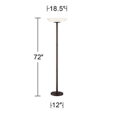 Possini Euro Design Meridian Light Blaster Modern Torchiere Floor Lamp 72" Tall Oil Rubbed Bronze LED Frosted Glass Shade For Living Room Bedroom Home 4 Possini Euro Design Meridian Light Blaster Modern Torchiere Floor Lamp 72" Tall Oil Rubbed Bronze LED Frosted Glass Shade For Living Room Bedroom Home - Image 4
