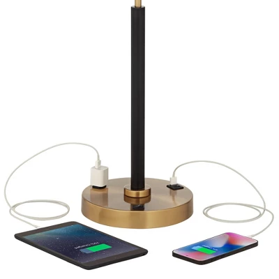 Possini Euro Design Carlyle Gold Black USB Desk Lamps Set Of 2 With Smart Socket 3 Possini Euro Design Carlyle Gold Black USB Desk Lamps Set Of 2 With Smart Socket - Image 3
