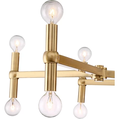 Possini Euro Design Marya Satin Brass Chandelier 37" Wide Modern 24-Light Fixture For Dining Room House Foyer Kitchen Island Entryway Bedroom Home 7 Possini Euro Design Marya Satin Brass Chandelier 37" Wide Modern 24-Light Fixture For Dining Room House Foyer Kitchen Island Entryway Bedroom Home - Image 7