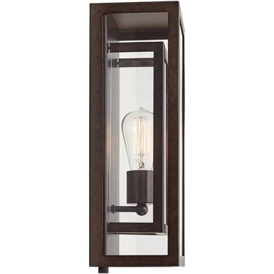 Possini Euro Design Modern Industrial Farmhouse Rustic Outdoor Wall Light Fixture Bronze 15 1/2" Clear Glass For Exterior Barn Deck House Porch Yard 6 Possini Euro Design Modern Industrial Farmhouse Rustic Outdoor Wall Light Fixture Bronze 15 1/2" Clear Glass For Exterior Barn Deck House Porch Yard - Image 6