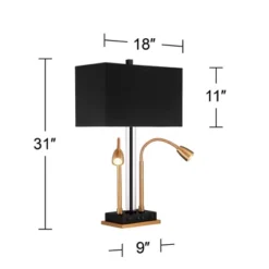 Possini Euro Design Griffin Modern Gooseneck Desk Lamp 31" Tall Gold With USB Charging Port Black Metal Rectangular Shade For Bedroom Living Room Kids 15 Possini Euro Design Griffin Modern Gooseneck Desk Lamp 31" Tall Gold With USB Charging Port Black Metal Rectangular Shade For Bedroom Living Room Kids -Possini Euro Design Sales Store GUEST 84f94691 90ab 4e43 9de2 30874de1779a