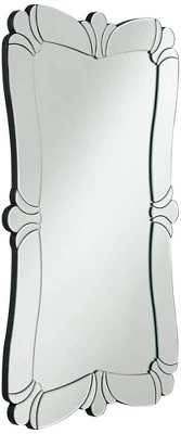 Possini Euro Design Fabrina Rectangular Vanity Decorative Wall Mirror Modern Beveled Edge Flower Glass Mirrored Frame 26" Wide For Bathroom Bedroom 5 Possini Euro Design Fabrina Rectangular Vanity Decorative Wall Mirror Modern Beveled Edge Flower Glass Mirrored Frame 26" Wide For Bathroom Bedroom - Image 5