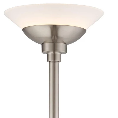 Possini Euro Design Metro Modern Torchiere Floor Lamp 71" Tall Brushed Nickel Frosted White Acrylic Shade For Living Room Reading Bedroom Office House 2 Possini Euro Design Metro Modern Torchiere Floor Lamp 71" Tall Brushed Nickel Frosted White Acrylic Shade For Living Room Reading Bedroom Office House - Image 2