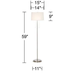 Possini Euro Design Simplicity Modern Floor Lamp 59" Tall Brushed Nickel Silver Off White Tapered Drum Shade For Living Room Bedroom Office House Home 12 Possini Euro Design Simplicity Modern Floor Lamp 59" Tall Brushed Nickel Silver Off White Tapered Drum Shade For Living Room Bedroom Office House Home -Possini Euro Design Sales Store GUEST 899d3371 1b6f 4f83 a644 affa9374ec89
