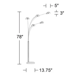 Possini Euro Design Infini Mid Century Modern Arc Floor Lamp 78" Tall Chrome 5 Light Swivel Dome Shades For Living Room Reading Bedroom Office House 13 Possini Euro Design Infini Mid Century Modern Arc Floor Lamp 78" Tall Chrome 5 Light Swivel Dome Shades For Living Room Reading Bedroom Office House -Possini Euro Design Sales Store GUEST 8e1a5ee4 40b4 4393 a59b 99fcb475dfec