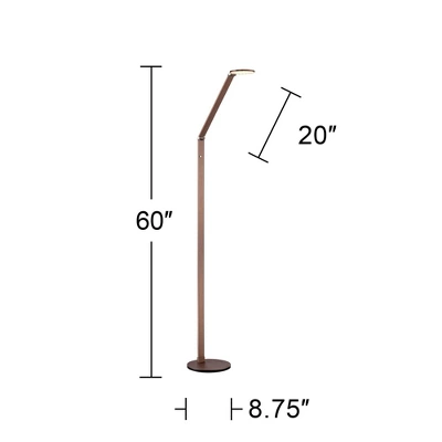 Possini Euro Design Magnum Modern Task Floor Lamp 61" Tall French Bronze Brown Metal LED Adjustable For Living Room Reading Bedroom Office House Home 7 Possini Euro Design Magnum Modern Task Floor Lamp 61" Tall French Bronze Brown Metal LED Adjustable For Living Room Reading Bedroom Office House Home - Image 7