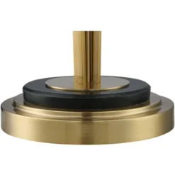 Possini Euro Design Palisade Modern Floor Lamp 64" Tall Satin Brass Metal Trimmed Fabric Tapered Drum Shade For Living Room Bedroom Office House Home -Possini Euro Design Sales Store GUEST 90613203 295a 44c6 9cdf 6a57fc9f95c5