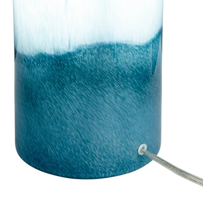Possini Euro Design Modern Table Lamp With USB Charging Port And Nightlight LED 25" High Blue Art Glass White Shade For Bedroom Desk (Color May Vary) 5 Possini Euro Design Modern Table Lamp With USB Charging Port And Nightlight LED 25" High Blue Art Glass White Shade For Bedroom Desk (Color May Vary) - Image 5