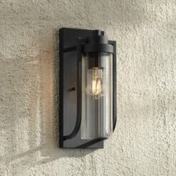 Possini Euro Design Bogata Modern Outdoor Wall Light Fixture Textured Black 15 1/2" Clear Ribbed Glass For Post Exterior Barn Deck House Porch Yard 12 Possini Euro Design Bogata Modern Outdoor Wall Light Fixture Textured Black 15 1/2" Clear Ribbed Glass For Post Exterior Barn Deck House Porch Yard -Possini Euro Design Sales Store GUEST 92f73483 8a59 4d12 83b9 e465de63687c