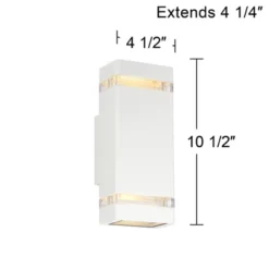 Possini Euro Design Modern Outdoor Wall Light Fixture White 2-Light Up Down 10 1/2" Clear Glass Inserts For Exterior Barn Deck House Porch Yard Patio 11 Possini Euro Design Modern Outdoor Wall Light Fixture White 2-Light Up Down 10 1/2" Clear Glass Inserts For Exterior Barn Deck House Porch Yard Patio -Possini Euro Design Sales Store GUEST 93246f31 ca6f 4cfd b8cb ca13881fbb65