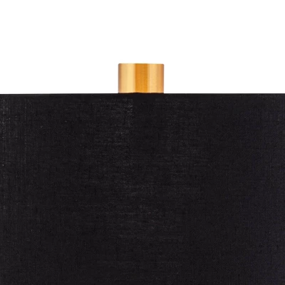 Possini Euro Design Modern Table Lamp 30" Tall Gold Metal Geometric Cube Black Drum Shade For Bedroom Living Room Bedside Nightstand Office Kids House 2 Possini Euro Design Modern Table Lamp 30" Tall Gold Metal Geometric Cube Black Drum Shade For Bedroom Living Room Bedside Nightstand Office Kids House - Image 2