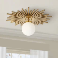 Possini Euro Design Hazel Modern Ceiling Light Semi Flush Mount Fixture 24" Wide Warm Brass White Globe Shade For Bedroom Kitchen Living Room Hallway 12 Possini Euro Design Hazel Modern Ceiling Light Semi Flush Mount Fixture 24" Wide Warm Brass White Globe Shade For Bedroom Kitchen Living Room Hallway -Possini Euro Design Sales Store GUEST 937faa9c a474 460e 97d2 cb24e8bfb570