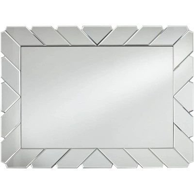 Possini Euro Design Prandini Rectangular Vanity Wall Mirror Modern Beveled Mirrored Glass Tile Frame 28" Wide For Bathroom Bedroom Home House Entryway 4 Possini Euro Design Prandini Rectangular Vanity Wall Mirror Modern Beveled Mirrored Glass Tile Frame 28" Wide For Bathroom Bedroom Home House Entryway - Image 4