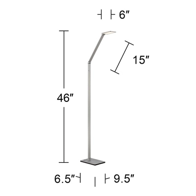 Possini Euro Design Bentley Modern Task Floor Lamp 61" Tall Silver LED Touch On Off Adjustable Head For Living Room Reading Bedroom Office House Home 8 Possini Euro Design Bentley Modern Task Floor Lamp 61" Tall Silver LED Touch On Off Adjustable Head For Living Room Reading Bedroom Office House Home - Image 8