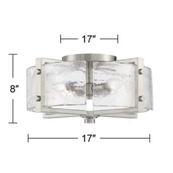 Possini Euro Design Prane Modern Industrial Ceiling Light Semi Flush Mount Fixture 17" Wide Brushed Nickel 4-Light Warped Glass For Bedroom Kitchen 14 Possini Euro Design Prane Modern Industrial Ceiling Light Semi Flush Mount Fixture 17" Wide Brushed Nickel 4-Light Warped Glass For Bedroom Kitchen -Possini Euro Design Sales Store GUEST 968afca0 1c02 432c 9354 62d2a6a517c1