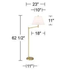 Possini Euro Design Modern Arc Floor Lamp Standing 62 1/2" Tall Warm Gold Offset Arm White Linen Drum Shade For Living Room Reading Family Bedroom 13 Possini Euro Design Modern Arc Floor Lamp Standing 62 1/2" Tall Warm Gold Offset Arm White Linen Drum Shade For Living Room Reading Family Bedroom -Possini Euro Design Sales Store GUEST 9730cedd 2492 4c1e a5b4 7f14b03b2d31