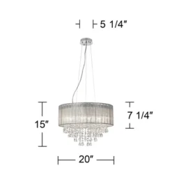 Possini Euro Design Jolie Chrome Chandelier Lighting 20" Wide Modern Crystal Silver Fabric Shade 7-Light Fixture For Dining Room House Kitchen Island 13 Possini Euro Design Jolie Chrome Chandelier Lighting 20" Wide Modern Crystal Silver Fabric Shade 7-Light Fixture For Dining Room House Kitchen Island -Possini Euro Design Sales Store GUEST 9b9479e9 d7fe 44b4 b5f0 e8d350d99c8e