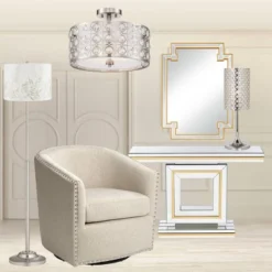 Possini Euro Design Saira Modern Ceiling Light Semi Flush Mount Fixture 16" Wide Brushed Nickel Crystal Organza Drum Shade For Bedroom Kitchen Hallway 9 Possini Euro Design Saira Modern Ceiling Light Semi Flush Mount Fixture 16" Wide Brushed Nickel Crystal Organza Drum Shade For Bedroom Kitchen Hallway -Possini Euro Design Sales Store GUEST 9c5390be 314f 4d95 b950 d5ae24fbf424