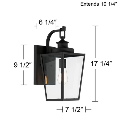 Possini Euro Design Ackerly Modern Outdoor Wall Light Fixture Textured Black 17 1/4" Clear Glass For Post Exterior Barn Deck House Porch Yard Patio 7 Possini Euro Design Ackerly Modern Outdoor Wall Light Fixture Textured Black 17 1/4" Clear Glass For Post Exterior Barn Deck House Porch Yard Patio - Image 7