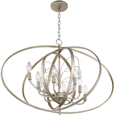 Possini Euro Design Tiller Champagne Satin Silver Pendant Chandelier 31 1/2" Wide Modern Open Orb Frame 8-Light Fixture For Dining Room Kitchen Island 6 Possini Euro Design Tiller Champagne Satin Silver Pendant Chandelier 31 1/2" Wide Modern Open Orb Frame 8-Light Fixture For Dining Room Kitchen Island - Image 6