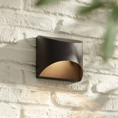 Possini Euro Design Ratner Modern Outdoor Wall Light Fixture Black Dark Sky LED Downlight 5 1/2" For Post Exterior Barn Deck House Porch Yard Patio 6 Possini Euro Design Ratner Modern Outdoor Wall Light Fixture Black Dark Sky LED Downlight 5 1/2" For Post Exterior Barn Deck House Porch Yard Patio - Image 6