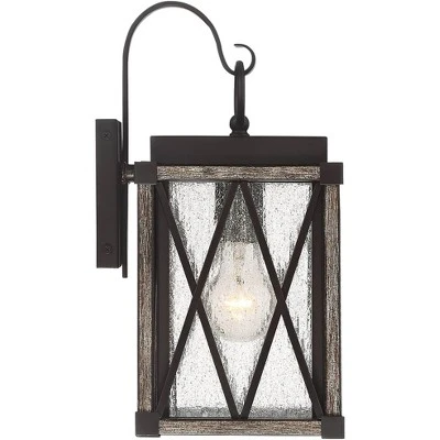 Possini Euro Design Brawley Rustic Industrial Outdoor Wall Light Fixture Bronze Wood Grain 13 1/2" Clear Seedy Glass For Post Exterior Barn Deck House 5 Possini Euro Design Brawley Rustic Industrial Outdoor Wall Light Fixture Bronze Wood Grain 13 1/2" Clear Seedy Glass For Post Exterior Barn Deck House - Image 5