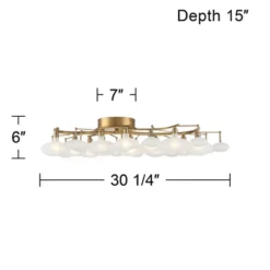 Possini Euro Design Lilypad Modern Ceiling Light Semi Flush Mount Fixture 30 1/4" Wide Warm Brass 12-Light Frosted Glass Shade For Bedroom Living Room 15 Possini Euro Design Lilypad Modern Ceiling Light Semi Flush Mount Fixture 30 1/4" Wide Warm Brass 12-Light Frosted Glass Shade For Bedroom Living Room -Possini Euro Design Sales Store GUEST a233a009 bd72 44f5 9f48 3c2effe14b0b