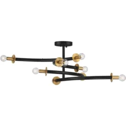 Possini Euro Design Alturus Modern Ceiling Light Semi Flush Mount Fixture 34" Wide Gloss Black Warm Brass 8-Light For Bedroom Living Room Hallway Home 13 Possini Euro Design Alturus Modern Ceiling Light Semi Flush Mount Fixture 34" Wide Gloss Black Warm Brass 8-Light For Bedroom Living Room Hallway Home -Possini Euro Design Sales Store GUEST a23c2c3a 3277 4efb 860b 0658359a3046