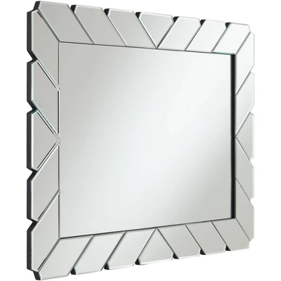 Possini Euro Design Prandini Rectangular Vanity Wall Mirror Modern Beveled Mirrored Glass Tile Frame 28" Wide For Bathroom Bedroom Home House Entryway 6 Possini Euro Design Prandini Rectangular Vanity Wall Mirror Modern Beveled Mirrored Glass Tile Frame 28" Wide For Bathroom Bedroom Home House Entryway - Image 6