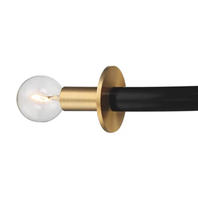 Possini Euro Design Alturus Modern Ceiling Light Semi Flush Mount Fixture 34" Wide Gloss Black Warm Brass 8-Light For Bedroom Living Room Hallway Home 2 Possini Euro Design Alturus Modern Ceiling Light Semi Flush Mount Fixture 34" Wide Gloss Black Warm Brass 8-Light For Bedroom Living Room Hallway Home - Image 2