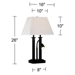 Possini Euro Design Deacon Modern Desk Table Lamp 26" High Black With USB And AC Power Outlet In Base LED Reading Light Oatmeal Shade For Office Desk 15 Possini Euro Design Deacon Modern Desk Table Lamp 26" High Black With USB And AC Power Outlet In Base LED Reading Light Oatmeal Shade For Office Desk -Possini Euro Design Sales Store GUEST a6d1edee 17a8 43de 955b 07fabb9825c0