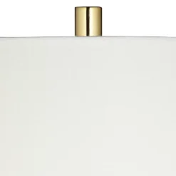 Possini Euro Design Sales Store 31 Possini Euro Design Wayne Modern Table Lamps 29 1/4" Tall Set Of 2 Brass With USB Charging Port White Fabric Drum Shade For Bedroom Living Room Kids