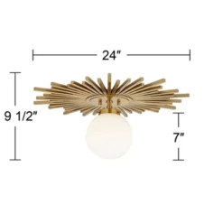 Possini Euro Design Hazel Modern Ceiling Light Semi Flush Mount Fixture 24" Wide Warm Brass White Globe Shade For Bedroom Kitchen Living Room Hallway 13 Possini Euro Design Hazel Modern Ceiling Light Semi Flush Mount Fixture 24" Wide Warm Brass White Globe Shade For Bedroom Kitchen Living Room Hallway -Possini Euro Design Sales Store GUEST abd1820f 6891 4ab0 a543 8a21515dfd36