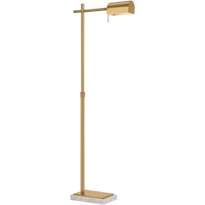 Possini Euro Design Traditional Pharmacy Floor Lamp 60" Tall Warm Gold Adjustable Swivel Head For Living Room Reading House Bedroom 5 Possini Euro Design Traditional Pharmacy Floor Lamp 60" Tall Warm Gold Adjustable Swivel Head For Living Room Reading House Bedroom - Image 5
