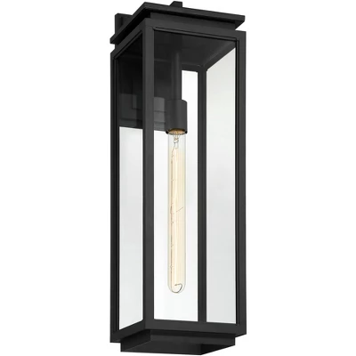 Possini Euro Design Atkins Modern Outdoor Wall Light Fixture Matte Black 24" Clear Glass For Post Exterior Barn Deck House Porch Yard Patio Outside 4 Possini Euro Design Atkins Modern Outdoor Wall Light Fixture Matte Black 24" Clear Glass For Post Exterior Barn Deck House Porch Yard Patio Outside - Image 4