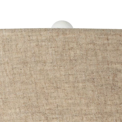 Possini Euro Design Cosgrove Modern Mid Century Table Lamp 26 1/2" High White Glazed Ceramic Light Brown Linen Drum Shade For Bedroom Living Room Home 2 Possini Euro Design Cosgrove Modern Mid Century Table Lamp 26 1/2" High White Glazed Ceramic Light Brown Linen Drum Shade For Bedroom Living Room Home - Image 2