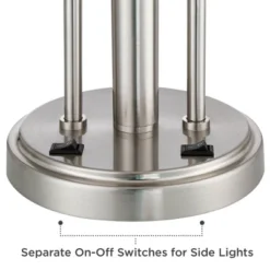 Possini Euro Design Wagner Modern Table Lamp 29 3/4" Tall Brushed Nickel With USB Charging Port And LED Gooseneck Lights White Shade For Living Room -Possini Euro Design Sales Store GUEST b0c86ab6 cad2 4dff 9a04 ec5f2827a6cb