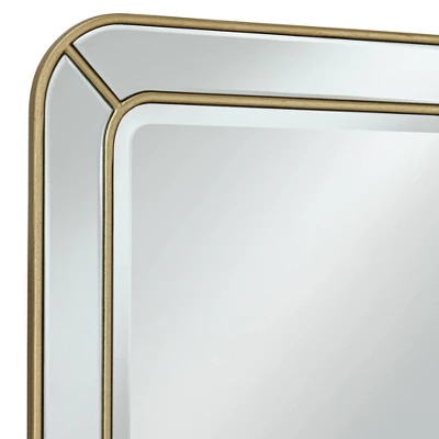Possini Euro Design Rectangular Vanity Wall Mirror Modern Glam Beveled Edge Shiny Silver Leaf Frame 26" Wide For Bathroom Bedroom Living Family Room 2 Possini Euro Design Rectangular Vanity Wall Mirror Modern Glam Beveled Edge Shiny Silver Leaf Frame 26" Wide For Bathroom Bedroom Living Family Room - Image 2