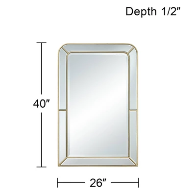 Possini Euro Design Rectangular Vanity Wall Mirror Modern Glam Beveled Edge Shiny Silver Leaf Frame 26" Wide For Bathroom Bedroom Living Family Room 6 Possini Euro Design Rectangular Vanity Wall Mirror Modern Glam Beveled Edge Shiny Silver Leaf Frame 26" Wide For Bathroom Bedroom Living Family Room - Image 6