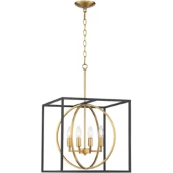 Possini Euro Design Black Warm Brass Cage Foyer Pendant Chandelier 16 1/2" Wide 4-Light Mid Century Modern For Dining Room House 9 Possini Euro Design Black Warm Brass Cage Foyer Pendant Chandelier 16 1/2" Wide 4-Light Mid Century Modern For Dining Room House -Possini Euro Design Sales Store GUEST ba83c680 33c3 4839 bfdc c9767d78562d