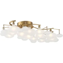 Possini Euro Design Lilypad Modern Ceiling Light Semi Flush Mount Fixture 30 1/4" Wide Warm Brass 12-Light Frosted Glass Shade For Bedroom Living Room 12 Possini Euro Design Lilypad Modern Ceiling Light Semi Flush Mount Fixture 30 1/4" Wide Warm Brass 12-Light Frosted Glass Shade For Bedroom Living Room -Possini Euro Design Sales Store GUEST bc64b39a 2843 4a68 b9d6 625259c5adb7