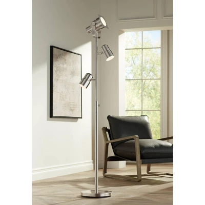 Possini Euro Design Nuovo Modern Tree Floor Lamp 70" Tall Brushed Nickel 3 Light Adjustable Heads For Living Room Reading Bedroom Office House Home 1 Possini Euro Design Nuovo Modern Tree Floor Lamp 70" Tall Brushed Nickel 3 Light Adjustable Heads For Living Room Reading Bedroom Office House Home