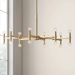 Possini Euro Design Marya Satin Brass Chandelier 37" Wide Modern 24-Light Fixture For Dining Room House Foyer Kitchen Island Entryway Bedroom Home