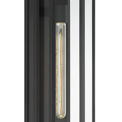 Possini Euro Design Jericho Modern Outdoor Wall Light Fixture Textured Black Steel 28" Clear Glass For Post Exterior Barn Deck House Porch Yard Patio 2 Possini Euro Design Jericho Modern Outdoor Wall Light Fixture Textured Black Steel 28" Clear Glass For Post Exterior Barn Deck House Porch Yard Patio - Image 2