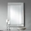 Possini Euro Design Sofija Rectangular Vanity Wall Mirror Modern Mirrored Glass Layered Frame 23 1/2" Wide For Bathroom Bedroom Living Room Entryway