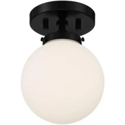 Possini Euro Design Jilly Modern Ceiling Light Semi Flush Mount Fixture 6 3/4" Wide Black White Glass Globe Shade For Bedroom Kitchen Living Room Home 9 Possini Euro Design Jilly Modern Ceiling Light Semi Flush Mount Fixture 6 3/4" Wide Black White Glass Globe Shade For Bedroom Kitchen Living Room Home -Possini Euro Design Sales Store GUEST c0bed869 7e23 43ad b736 ca5788add583
